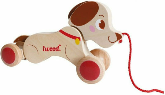 iwood Pull-Along Toy Pull Along Dog made of Wood for 12++ Months