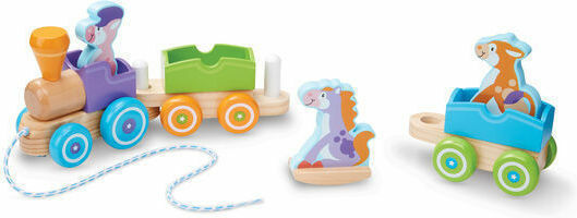 Melissa & Doug Συρόμενο Παιχνίδι Τραβηχτή Τρεχαλίτσα με Ζωάκια από Ξύλο για 24+ Μηνών