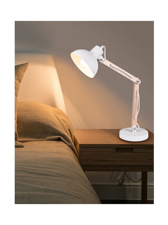 Trio Lighting Kimi Φωτιστικό Γραφείου με Σπαστό Βραχίονα για Ντουί E27 σε Λευκό Χρώμα