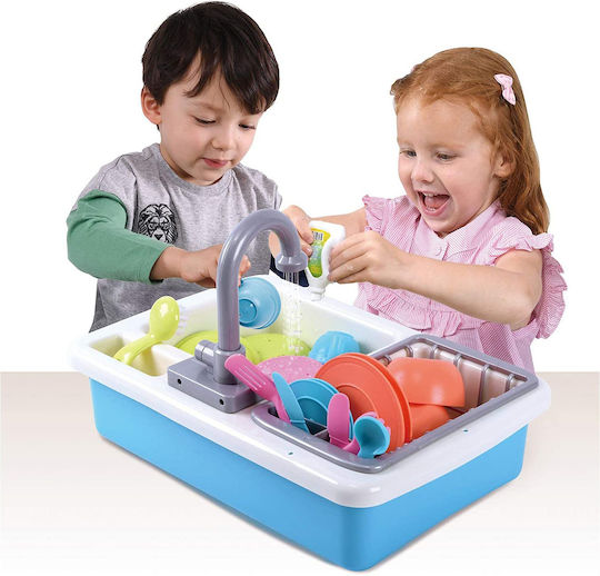 Playgo Sink With Faucet & Kitchenware for 3+ Years 20pcs