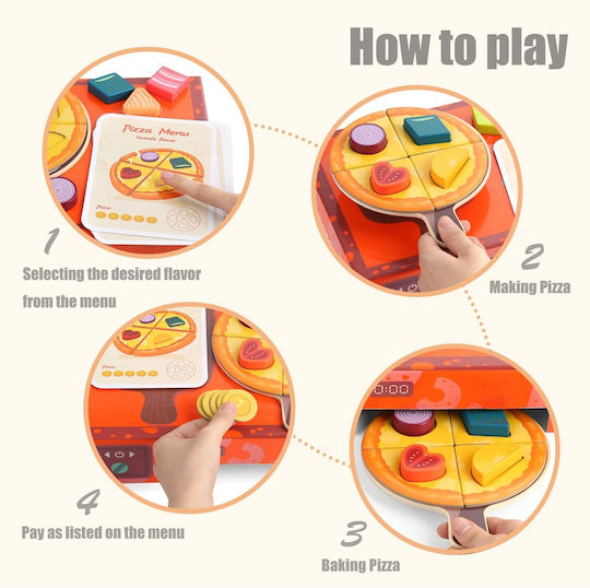 Top Bright Cuptor cu Pizza din Lemn pentru 3+ Ani 40 Bucăți