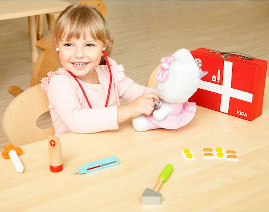 Viga Toys Медицински Комплект Куфарче За Лекар От Дърво За 3+ Години