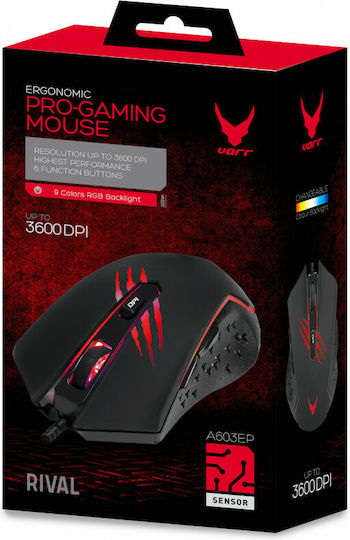 Omega Varr VGMB04 RGB Gaming Ποντίκι 3600 DPI Μαύρο