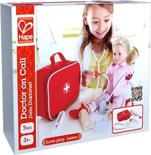 Hape Παιδικό Ιατρικό Σετ από Ξύλο για 3+ Ετών 8 εκ. 7τμχ