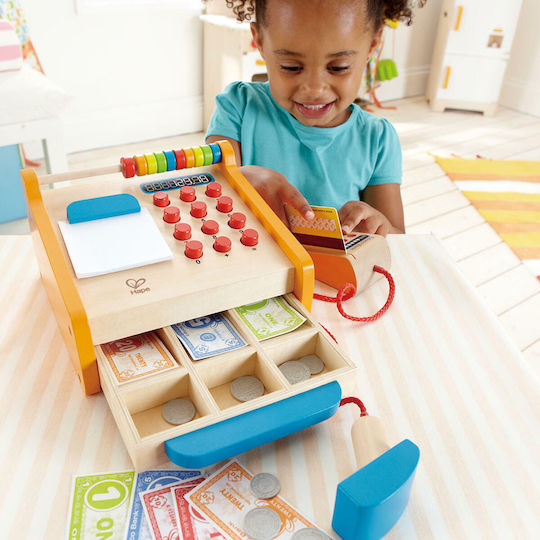 Hape Wooden Toy Cash Register for 3+ Years 15 cm 37 pcs