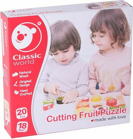 Classic World Joc cu fructe și legume Cutting Fruit Puzzle din lemn 20buc