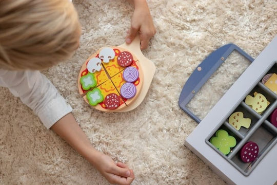 Gerardo’s Toys Cuptor de Pizza cu Accesorii din Lemn pentru 3+ Ani