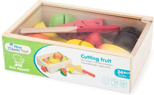 New Classic Toys Σετ Φρούτων σε Καλάθι από Ξύλο για 2+ Ετών 20τμχ