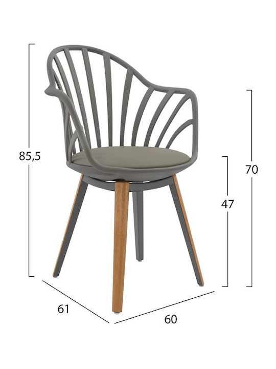 Anais Stühle Speisesaal Gray 1Stück 60x61x85.5cm