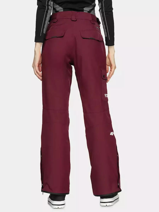 4F H4Z20-SPDS001-60S Women's Trousers for Ski & Snowboard Red