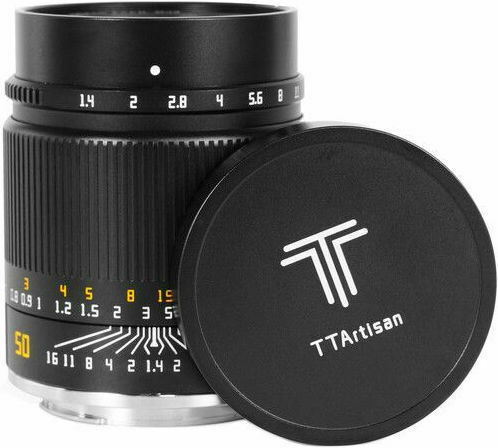 TTArtisan Пълен кадър Фотообектив 50mm F/1.4 Фиксиран за Sony E Монтаж Black