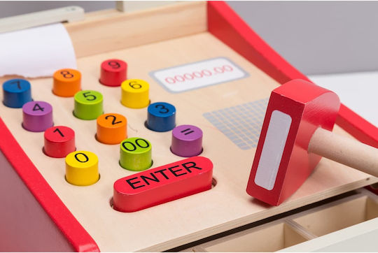 Joueco Wooden Toy Cash Register from Wood for 3+ Years 33pcs