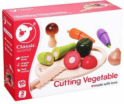 Classic World Tăiere Legume Din Lemn Pentru 2+ Ani 7 Buc