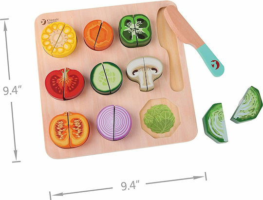 Classic World Fruits & Vegetables Toy Cutting Vegetable Puzzle made of Wood 20pcs