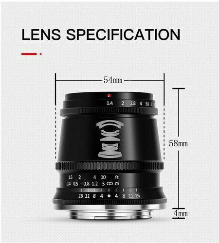 TTArtisan Crop Camera Lens 17mm F/1.4 Fixed for Nikon Z Mount Black