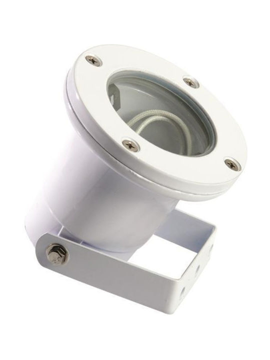 Eurolamp Outdoor Floor Lamp Projector IP65 for GU10 Light Bulb Base White