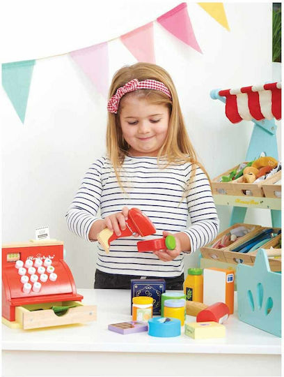 Le Toy Van Scanner & Καλάθι Ψώνια από Ξύλο για 3+ Ετών 16τμχ