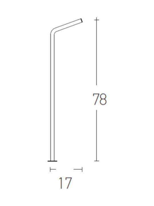 Zambelis Lights Outdoor Floor Lamp Small Post LED 10W with Warm White Light IP54 Black