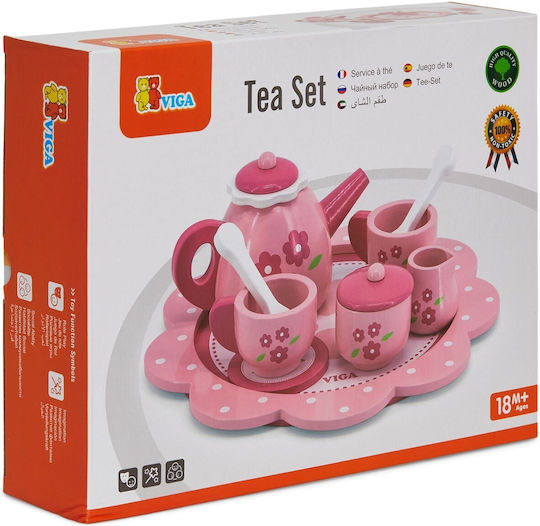 Viga Toys Teeservice-Spielzeug Teeservice-Set aus Holz 12Stück