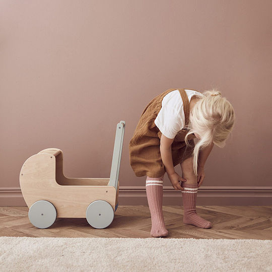 Kids Concept Cărucior Pentru Păpuși Din Lemn Pentru 3+ Ani 50.5 Cm