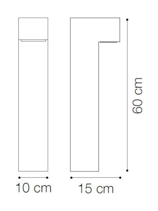 Ideal Lux Sirio Outdoor Floor Lamp Small Post 15W IP44 for G9 Light Bulb Gray