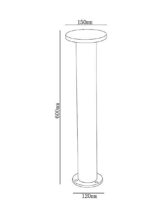 Atman Outdoor Floor Lamp Small Post LED Outdoor Space 12W with Warm White Light IP65 Black