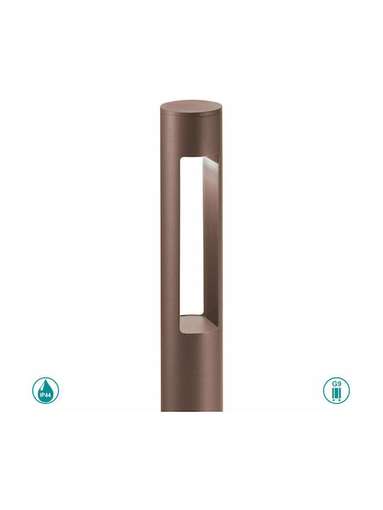 Ideal Lux Acqua Outdoor Floor Lamp Small Post 15W IP44 for G9 Light Bulb Base Brown