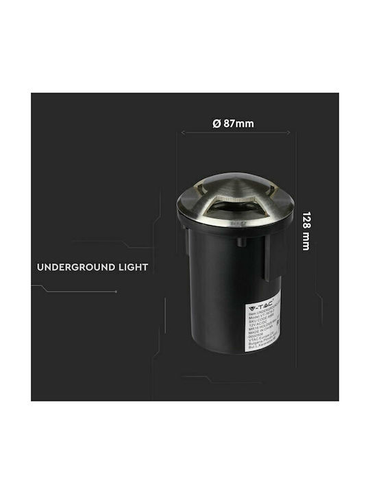 V-TAC Spot De Podea 20W IP67 Pentru Dulie GU5.3 Argintiu