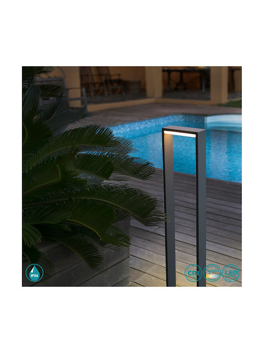 Faro Barcelona Alp Small Post Outdoor Floor Lamp 7W with Warm White Light IP54 Black