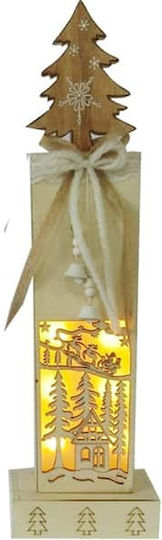 JK Home Decoration Φωτιζόμενη Χριστουγεννιάτικη Ξύλινη Φιγούρα Μήκους 6.5εκ.