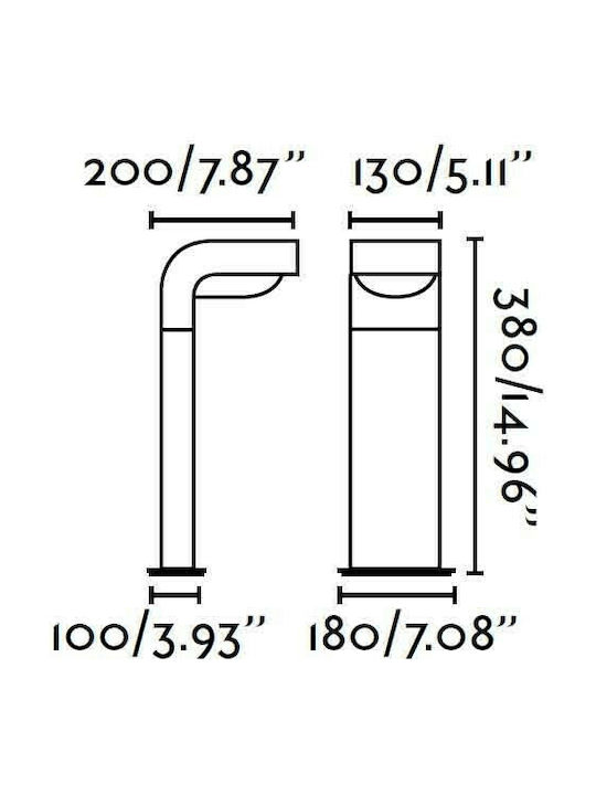 Faro Barcelona Klamp Outdoor Floor Lamp Small Post 15W IP44 for E27 Socket Black