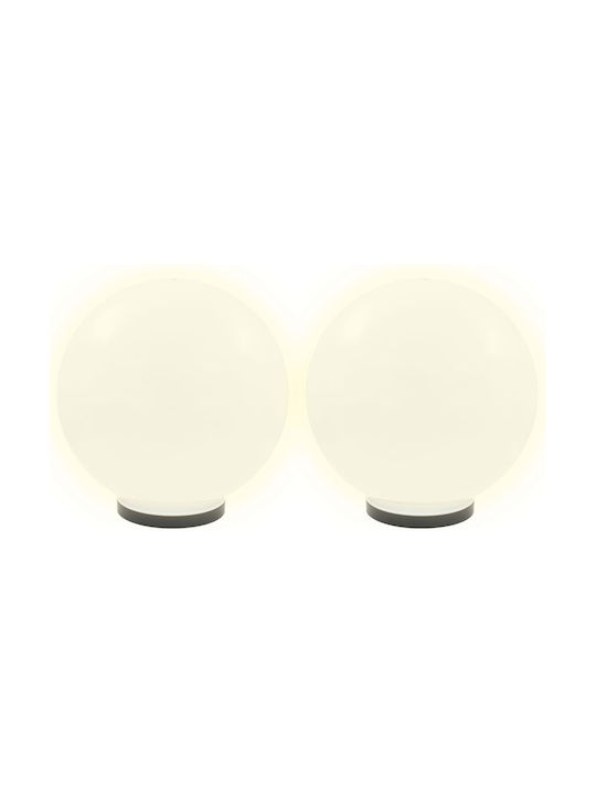 vidaXL Outdoor Floor Lamp Globe for Outdoor Space 12W IP44 for E27 Socket White