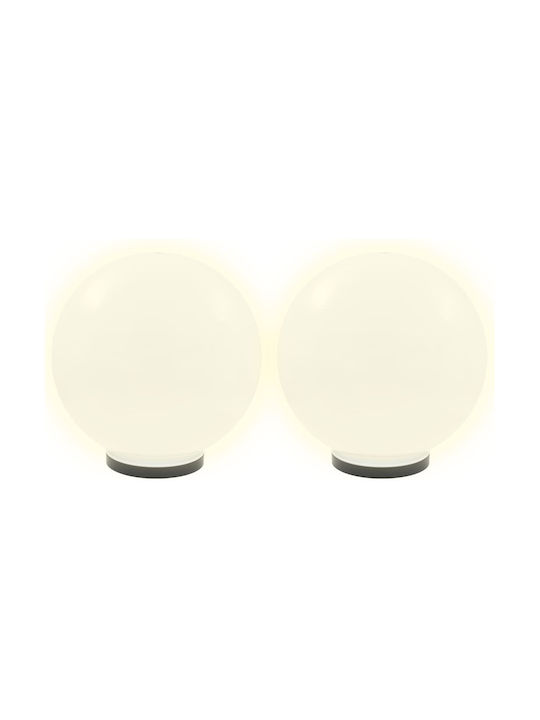 vidaXL Outdoor Floor Lamp Globe for Outdoor Space 12W IP44 for E27 Socket White