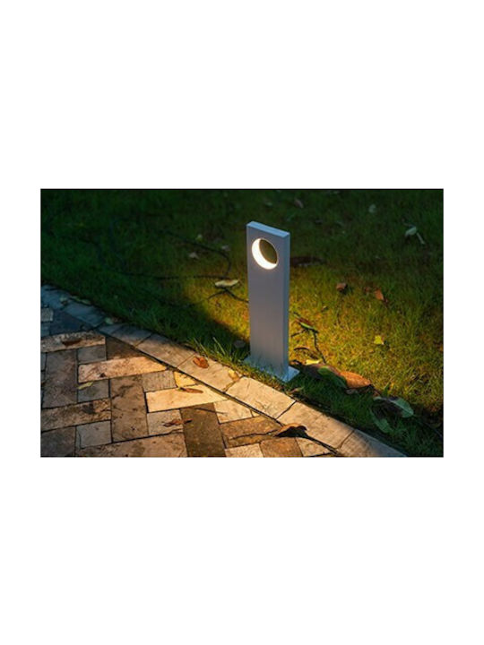 Atman Outdoor Floor Lamp Small Post LED for Exterior Space 7W with Warm White Light IP65 White