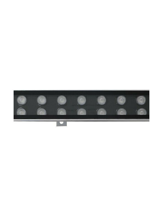 GloboStar Genius Außenstehlampe LED Wall Washer 48W mit Blauer Farbe IP66 Silber