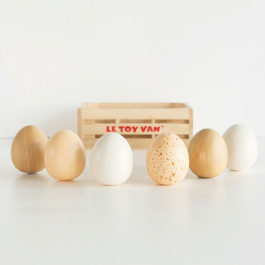 Le Toy Van Καφάσι με Αυγά από Ξύλο για 3+ Ετών 6τμχ