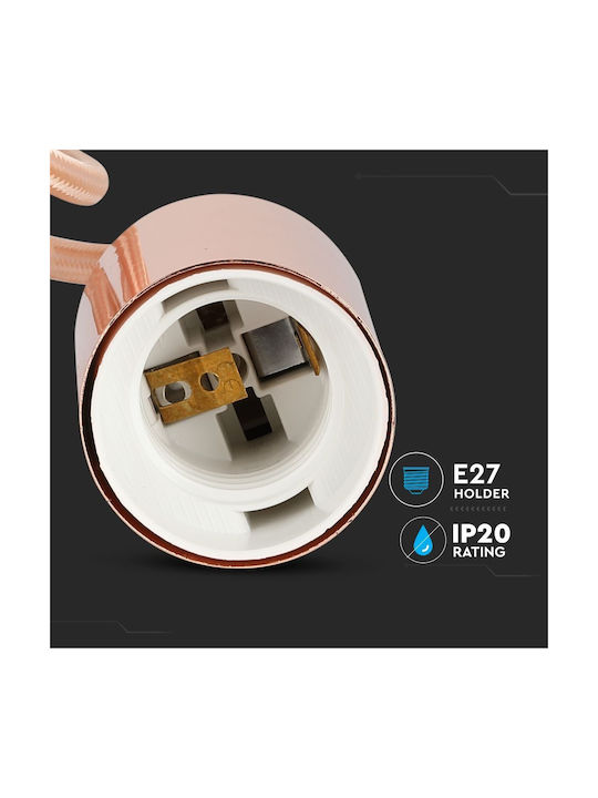 V-TAC Pendant Light Rose Gold with Socket E27 36cm