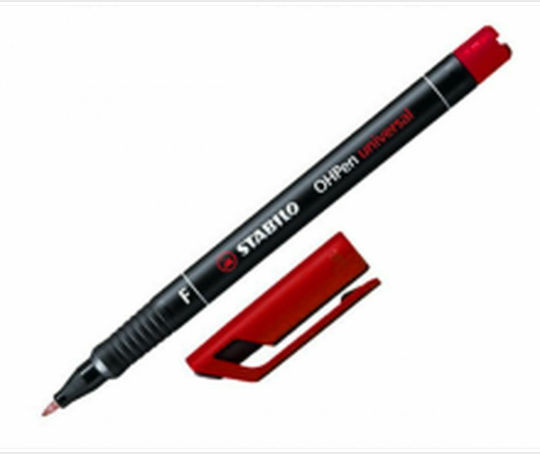 Stabilo ΟΗPen Universal F Transparency Marker 0.7mm Red