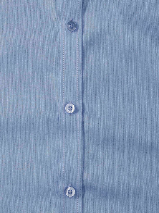 Long Sleeve Shirt in Regular Fit Light Blue / Light Blue