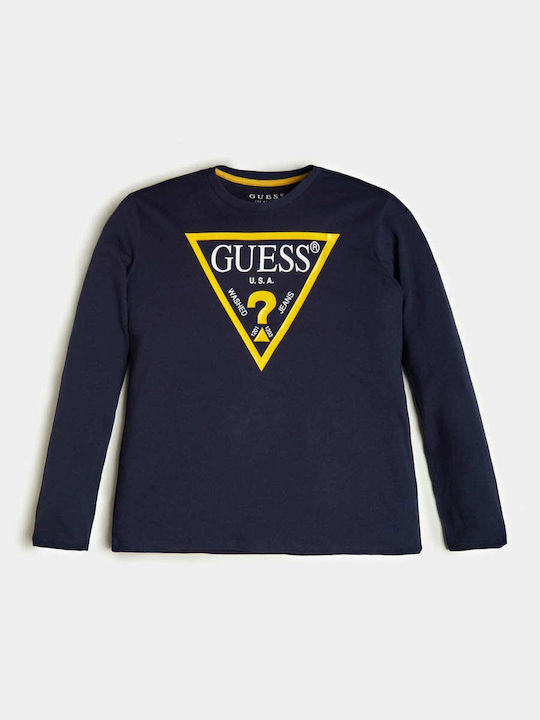 Kids Long-Sleeved Navy Blue Blouse