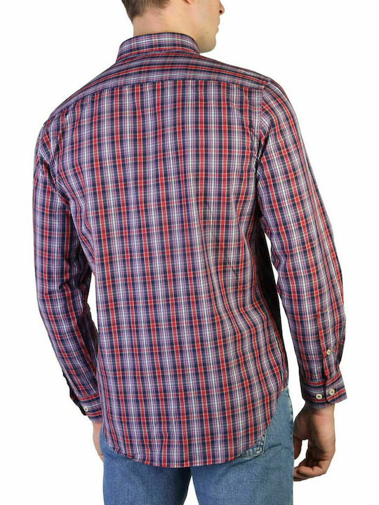 Carrera Jeans Men's Shirt Long Sleeve Cotton Checked Red