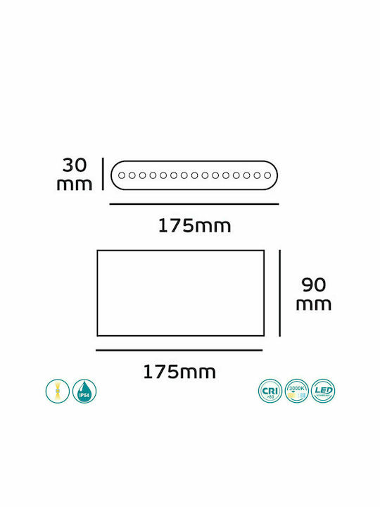 SoleLuce Стенен Външен Плафон LED IP54