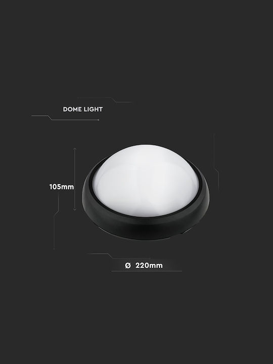 V-TAC Aplica de exterior montată pe perete LED IP66 12W cu Alb Cald Lumină 11.5x22.5x22.5εκ.
