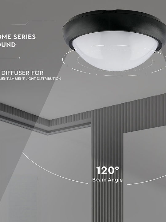 V-TAC Aplica de exterior montată pe perete LED IP66 12W cu Alb Cald Lumină 11.5x22.5x22.5εκ.