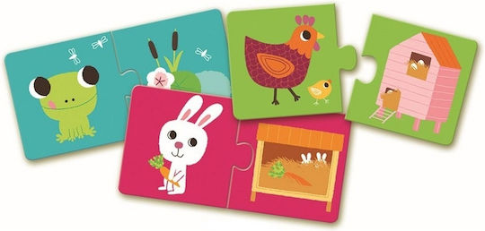 Kids Puzzle Little Animals in Their Nest for 2+ Years 20pcs Djeco