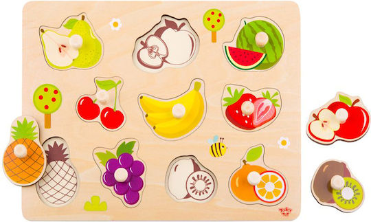 Wooden Kids Pegged Puzzle Fruits for 1+ Years 10pcs Tooky Toys