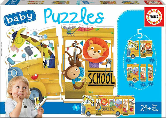 Puzzle pentru Copii Animals School Bus pentru 2+ ani+ Ani 19buc Educa