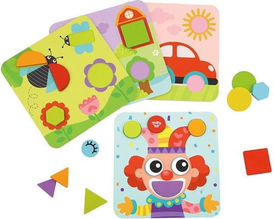 Ξύλινο Παιδικό Puzzle Σφηνώματα 4 In 1 Shape για 2+ Ετών 34pcs Tooky Toys
