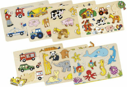 Puzzle Pentru Copii Din Lemn Pegged Pentru 1+ Ani 7 Piese (Diverse Modele) 1 Buc Goki