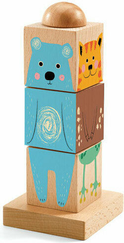 Wooden Kids Puzzle Puppy for 3+ years+ Years 4pcs Djeco